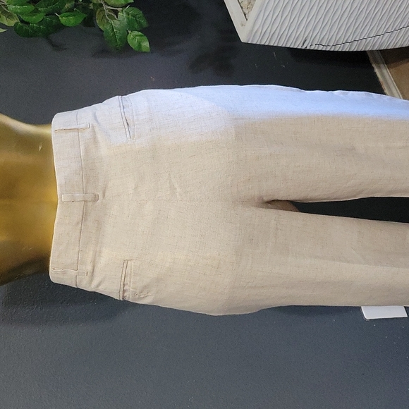 Vintage Retro Linen Blend Pleated Cream Trousers Size 6 - 8 - Picture 9 of 11